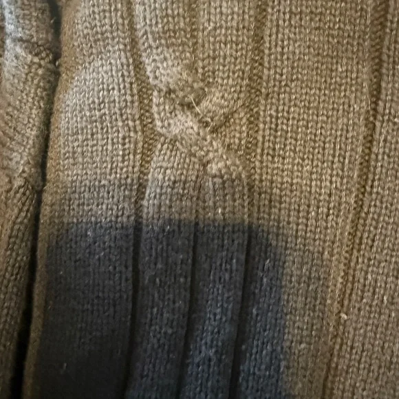 Vintage Nautica Cable Knit Sweater L Black 100% Cotton 90s Logo Crewneck - Picture 9 of 13